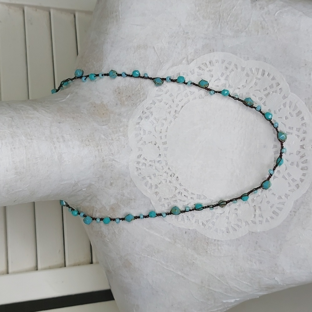 Bohemian Crochet Necklace Artisan Made Jewelry Handcrafted by Rust Belt Raised